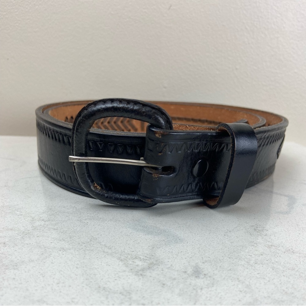 Vintage Tooled Braided Made in Mexico Leather Men’s Western Belt 42